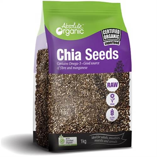Hạt Chia của Úc - Chia Seeds Raw High In Omega 3 Absolute Organic Australia